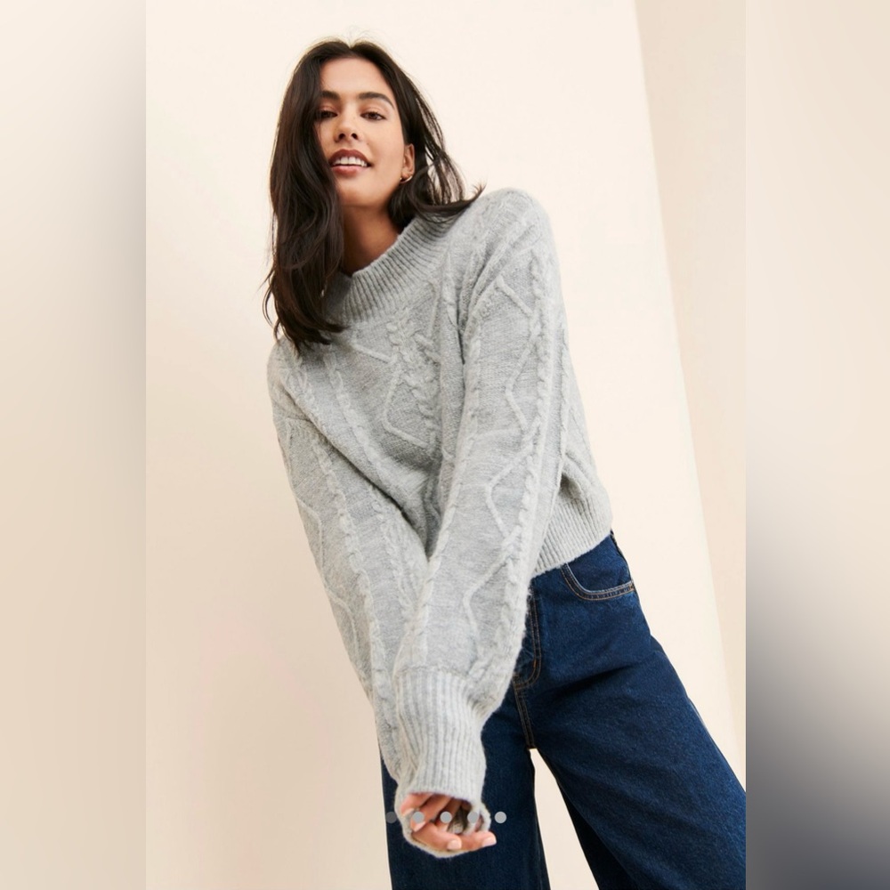 Anthropologie Cable Sleeved Turtleneck sweater - Size M
